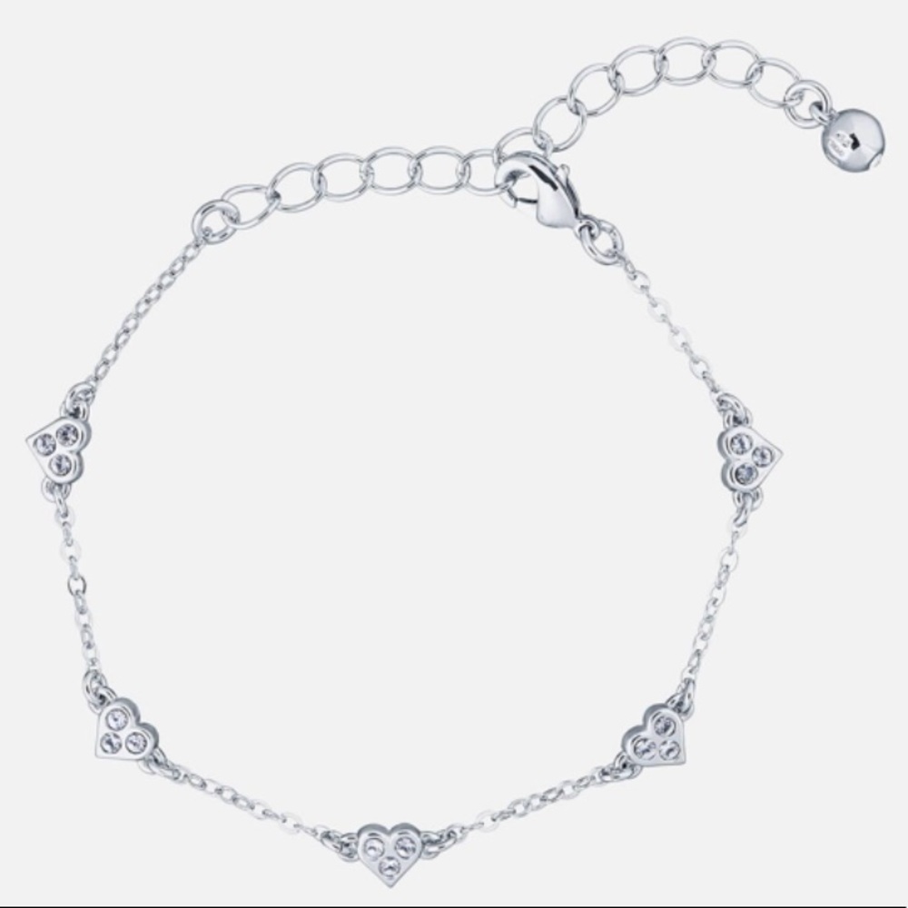 NWT TED BAKER Silver Neleaha Nano Heart Charm Bracelet